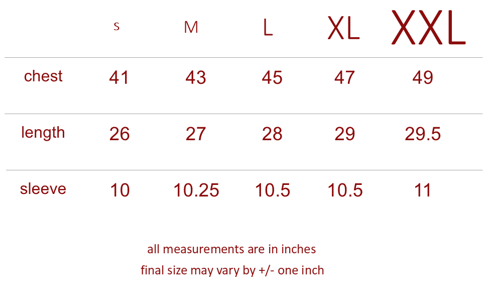 Size chart